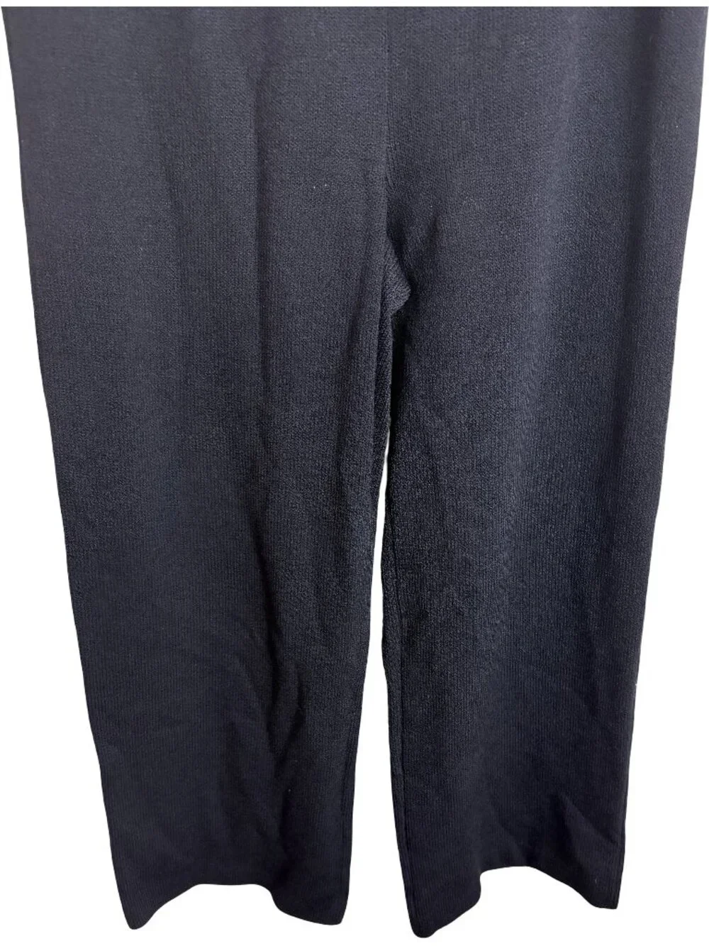 St. John Basics Santana Knit Wide Leg Cropped Pants Women Black Size 6 Luxury